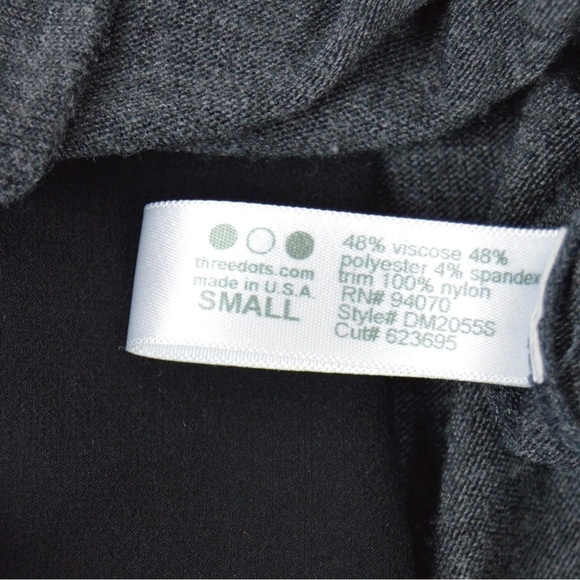 Three Dots Crew Neck Zipper Back Soft Slender Fit Long Sleeve Sweater, Small - Picture 6 of 7